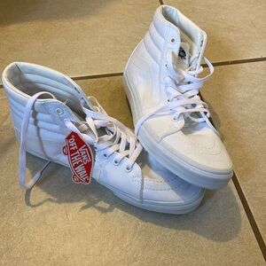 Brand new vans skate hi all white size 10.5